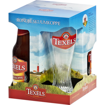 Biergeschenk Rondje Texels Skuumkoppe 3 flesjes + glas